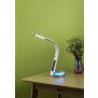 LED Schreibtischlampe Tischlampe wireless Charger Leder Optik mit drahtloser QI-Ladestation - Weiß