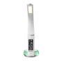 LED Schreibtischlampe Tischlampe wireless Charger Leder Optik mit drahtloser QI-Ladestation - Weiß