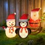 B-Ware Mini LED Schneemann Weihnachtsdeko 70cm hoch mit 45 integrierten warmweiße LEDs zusammenfaltbar für Innen und Außen Gartendekoration Winterdekoration