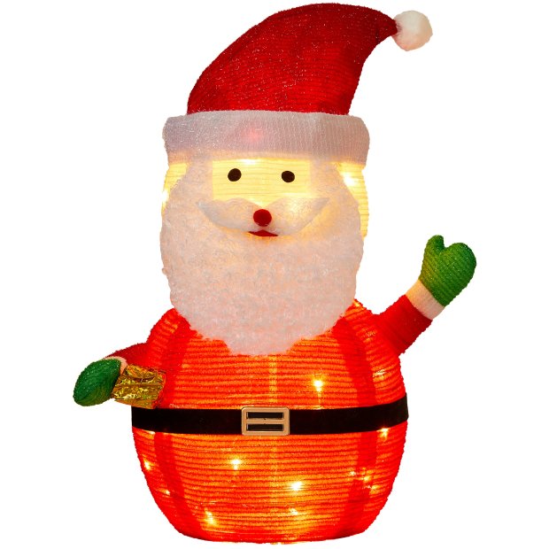 B-Ware Northpoint Mini LED Weihnachtsmann Weihnachtsdeko 70cm hoch mit 45 integrierten warmweiße LEDs zusammenfaltbar für Innen und Außen Gartendekoration Winterdekoration