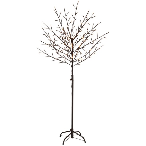 B-Ware Northpoint LED Lichtbaum Braun Weihnachtsdeko In- & Outdoor | 200 warmweiße LEDs | 150cm hoch | elastische Zweige | Timerfunktion | IP44 Spritzwassergeschützt
