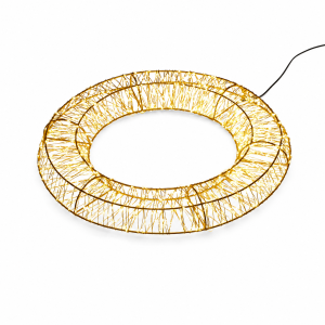 XXL LED Lichtkranz in Gold 1000 Micro LEDs 50cm Durchmesser, mit Timerfunktion, für Innen