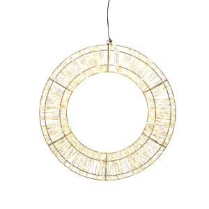 XXL LED Lichtkranz in Gold 1000 Micro LEDs 50cm Durchmesser, mit Timerfunktion, für Innen