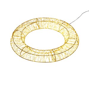 XXL LED Lichtkranz in Gold 1000 Micro LEDs 50cm Durchmesser, mit Timerfunktion, für Innen