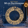 XXL LED Lichtkranz in Gold 1000 Micro LEDs 50cm Durchmesser, mit Timerfunktion, für Innen