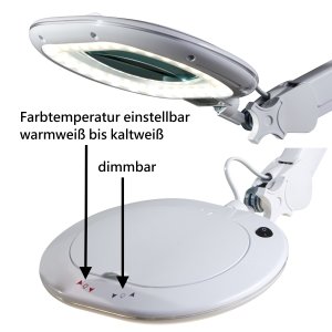 B-Ware LED Lupenlampe Lupenleuchte WerkstattlampeTischhalterung 5 Dioptrien Dimmbar Farbtemperatur einstellbar