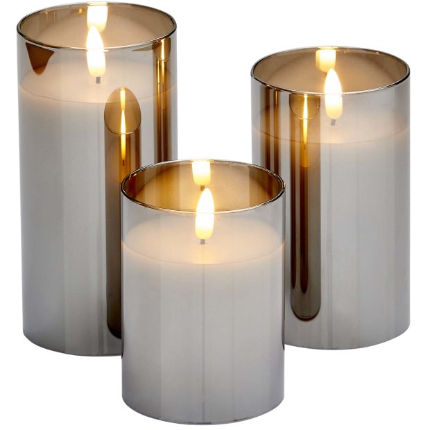 B-Ware Northpoint LED Echtwachs Kerzen Set Metallic
