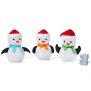 B-Ware LED Weihnachtsfiguren mit integriertem Timer 3er Set Pinguin
