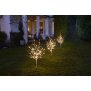 Northpoint LED Sträucher Birkenoptik Weihnachtsdeko Outdoor | 3X 32 warmweiße LEDs | 85cm hoch | elastische Zweige | Timerfunktion | IP44 Spritzwassergeschütz