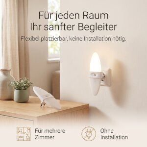 Northpoint LED Nachtlicht 2er Set mit Bewegungsmelder und Helligkeitssensor Warmweiß