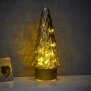 LED Winterglas Dekoration Tannenbaum in Grau mit Timerfunktion und Battierien - Tannenbaum Grau