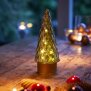LED Winterglas Dekoration Tannenbaum in Grau mit Timerfunktion und Battierien - Tannenbaum Grau