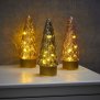 Northpoint LED Winterglas Dekoration Tannenbaum in Grau mit Timerfunktion und Battierien Echtglas 10 Micro LEDs