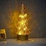 Northpoint LED Winterglas Dekoration Tannenbaum in Champanger mit Timerfunktion und Battierien Echtglas 10Mirco LEDs