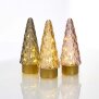 LED Winterglas Dekoration Tannenbaum in Rosé mit Timerfunktion und Battierien - Tannenbaum Rosé