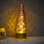 Northpoint LED Winterglas Dekoration Tannenbaum in Rosé mit Timerfunktion und Battierien Echtglas 10Mirco LEDs
