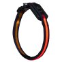 LED Hundehalsband in Größe XS in Schwarz Rot mit Akku und Blinkfunktion 3-6 - Textil XS Schwarz Rot