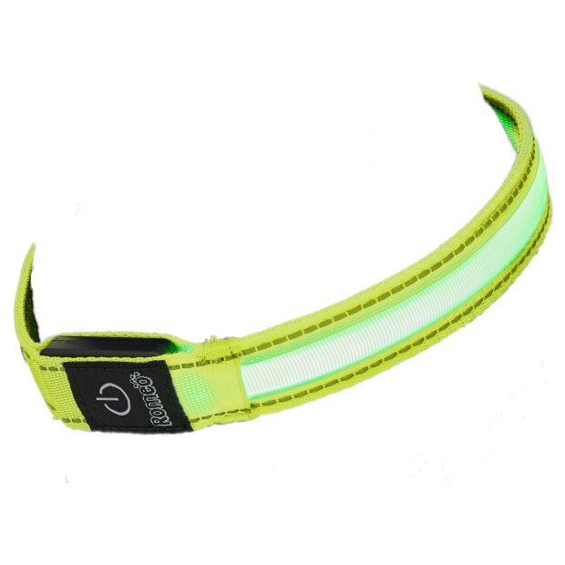 LED Hundehalsband in Größe M in Gelb mit Akku und Blinkfunktion 3-6 Stunden in - Textil M Gelb