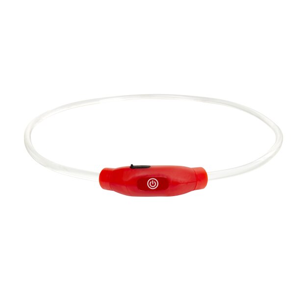 LED Leuchtband für Hunde in Rot Hundehalsband mit integrietem Akku Betriebslaufzeit 3-6 Sunden