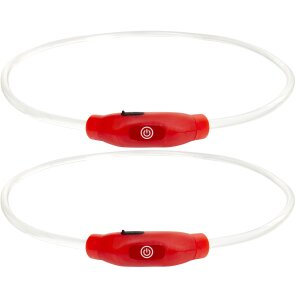 LED Leuchtband für Hunde in Rot mit integrietem Akku...
