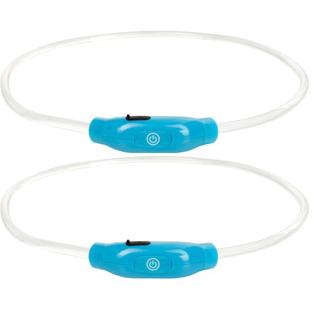 LED Leuchtband für Hunde in Blau mit integrietem Akku Betriebslaufzeit 3-6 Sunden mit - 2x Blau