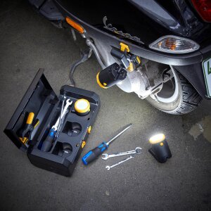 LED 3x KFZ Arbeitsleuchten Inspektionslampen mit integriertem 2000mAh Akku 3er-Set mit Ladekoffer 2