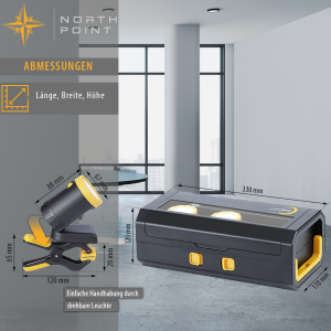 LED 3x KFZ Arbeitsleuchten Inspektionslampen mit integriertem 2000mAh Akku 3er-Set mit Ladekoffer 2