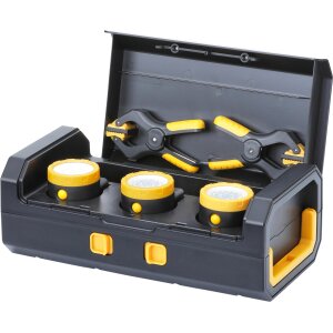 LED 3x KFZ Arbeitsleuchten Inspektionslampen mit integriertem 2000mAh Akku 3er-Set mit Ladekoffer 2