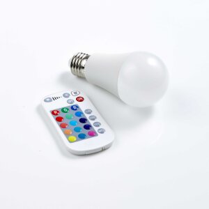 LED Glühbirne E27 RGB Warmweiß (2700K) mit Infrarot Fernbedienung 9W 800lm 4 Stück - 4 Stück
