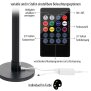 LED Stehlampe Ecklampe mit Fernbedienung integriertem Musiksensor RGB Farbeffekte Rund - Schwarz RGB