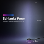 LED Stehlampe Ecklampe mit Fernbedienung integriertem Musiksensor RGB Farbeffekte Rund - Schwarz RGB