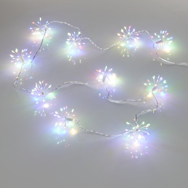 B-Ware 200 LED Lichterkette Weihnachten Sparkling Leuchtball 180cm lang Feuerwerk Pusteblume mit 5m