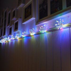 B-Ware 200 LED Lichterkette Weihnachten Sparkling Leuchtball 180cm lang Feuerwerk Pusteblume mit 5m