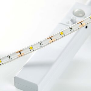 LED Streifen mit Bewegungsmelder tageslichtweißes Licht (3000K) inkl. Batterien Bewegungsmelder 100°