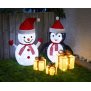 Northpoint Mini LED Penguin Weihnachtsdeko 70cm hoch mit 45 integrierten kaltweißen LEDs zusammenfaltbar für Innen und Außen Gartendekoration Winterdekoration