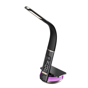 B-Ware LED Schreibtischlampe Tischlampe Wireless Charger Leder Optik mit drahtloser QI-Ladestation