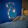 LED Kinderzimmer Nachtlicht Wandleuchte Wandlicht für Kinder Schlummerlicht aus Holz Batteriebetrieben Dino