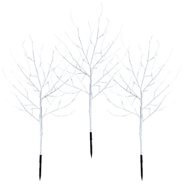 B-Ware LED Sträucher Birkenoptik Weihnachtsdeko Outdoor | 3X 32 warmweiße LEDs | 85cm hoch