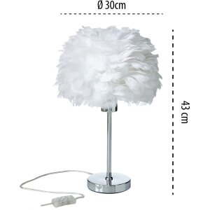 B-Ware LED Feder Tischlampe Schreibtischlampe Chrome Finish Metall Standfuß 43cm hoch ohne