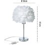 B-Ware LED Feder Tischlampe Schreibtischlampe Chrome Finish Metall Standfuß 43cm hoch ohne