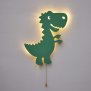 B-Ware LED Kinderzimmer Nachtlicht Wandleuchte Wandlicht für Kinder Schlummerlicht aus Holz Batteriebetrieben T-Rex