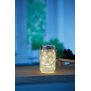 Northpoint LED Dekoglas Silber mit romantischem Dekor Einmachglas batteriebetrieben mit Timerfunktion Herzeffekt
