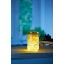 Northpoint LED Dekoglas Gold mit romantischem Dekor Einmachglas batteriebetrieben mit Timerfunktion Herzeffekt