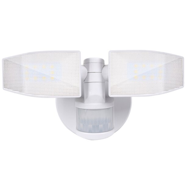 B-Ware LED Strahler 2 Fluter-Köpfe Bewegungsmelder Schwenkbar 400 Lumen Weiß