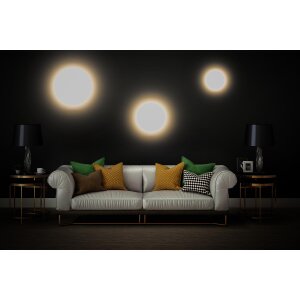 LED Design Wandleuchte Backlight Weiß Ø15cm Deckenlampe indirektes Licht Ambientelicht - Weiß S