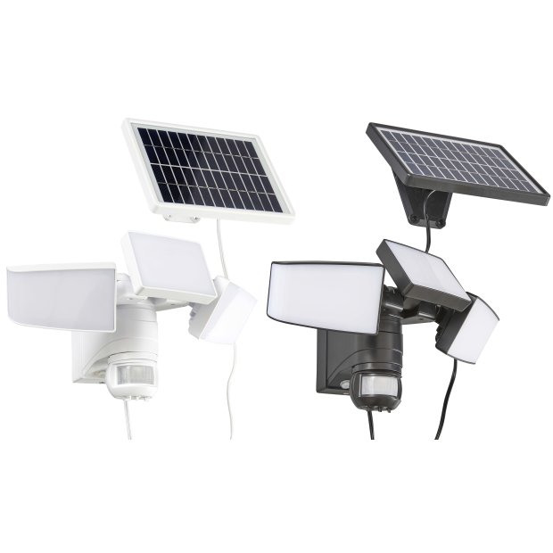 Northpoint LED Solar Strahler Akku 3 Fluter-Köpfe Bewegungsmelder Schwenkbar 1000 Lumen