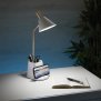 Northpoint LED QI Schreibtischlampe Weiß mit wireless Charging und USB-Anschluss 3 Lichtmodi dimmbar mit integriertem Stifthalter