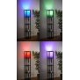 Northpoint LED Regalstehleuchte Standleuchte Holz mit 3 Regalebenen E27 Sockel 26x26x160cm Dreieck-Optik mit RGB-Leuchtmittel und Fernbedienung