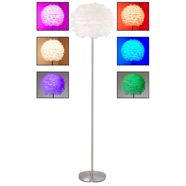 LED Feder Stehleuchte Stehlampe Nickel Matt-Optik - Stehlampe Nickel Matt 150cm ohne Leuchtmittel