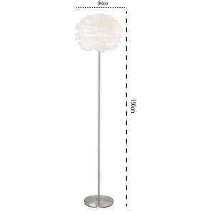 LED Feder Stehleuchte Stehlampe Nickel Matt-Optik - Stehlampe Nickel Matt 150cm ohne Leuchtmittel